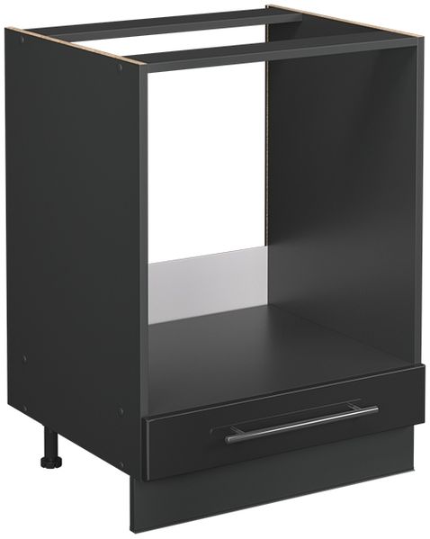 Herdumbauschrank Fame-Line Anthrazit Hochglanz 60 cm ohne Arbeitsplatte Vicco
