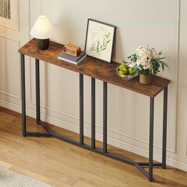 YITAHOME Konsolentisch Schmal, Console Table, 20 x 100 x 80 cm, Konsolentisch Schwarz 20 cm tief, Beistelltisch Hoch, Flurtisch, Schmaler Sofatisch für Flur, Wohnzimmer, Schlafzimmer