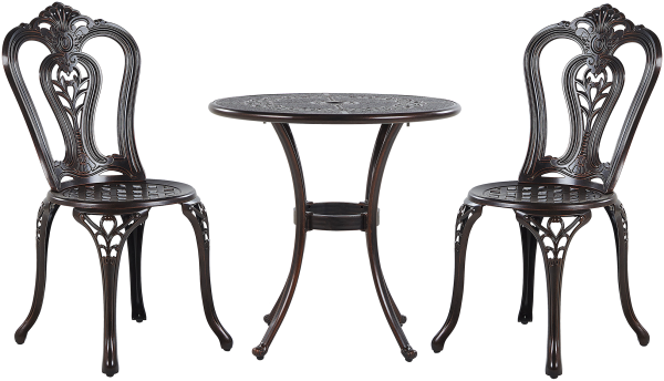 Bistro Set Metall Dunkelbraun BOVINO