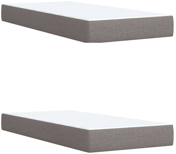 vidaXL Boxspringbett mit Matratze Taupe 200x200 cm Stoff 3294460 Bild 11