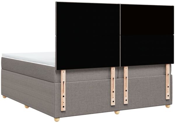 vidaXL Boxspringbett mit Matratze Taupe 200x200 cm Stoff 3294460 Bild 8