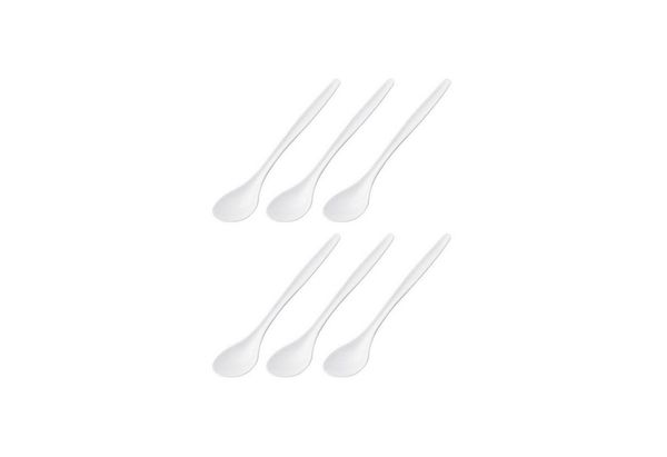 Westmark Eierlöffel, Kunststoff, 14,5 cm, wiederverwendbar, Mehrweg, weiß (6er Pack)