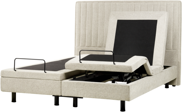 Bett verstellbar Stoff DUKE II 160 x 200 cm Beige Bild 5