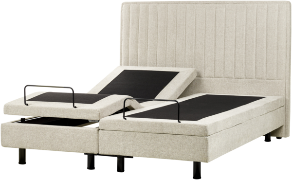 Bett verstellbar Stoff DUKE II 160 x 200 cm Beige