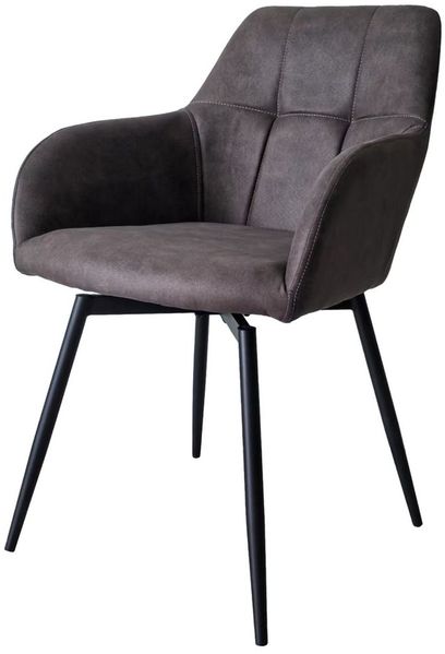 Massivart® Polsterstuhl 360 Grad drehbar / 70 mm Sitzpolsterung / »AIDEN«, Gestell schwarz Metall • Steppungen • ca. 120 kg belastbar