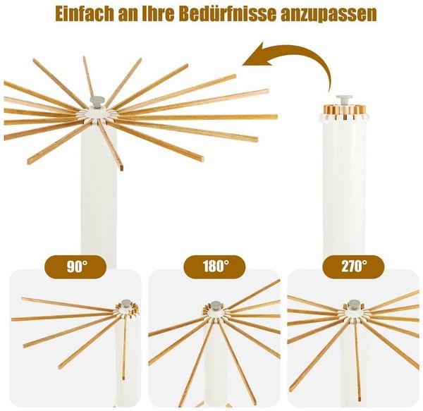 Youyijia Badewannen-Wäscheständer Wäscheständer aus Holz, faltbar, tragbar, platzsparend, ausziehbar