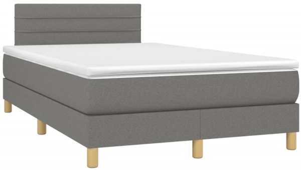 vidaXL Boxspringbett mit Matratze Dunkelgrau 120x190 cm Stoff 3269780
