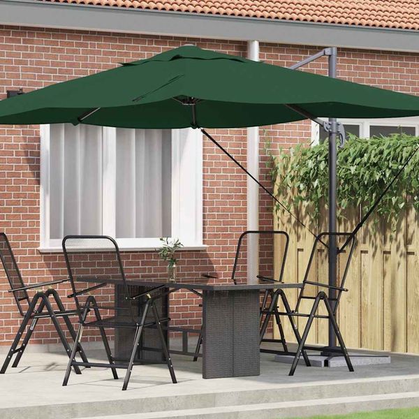 vidaXL Sonnenschirm Grün 351 x 250 x 260 cm Polyester und Aluminium 42003344