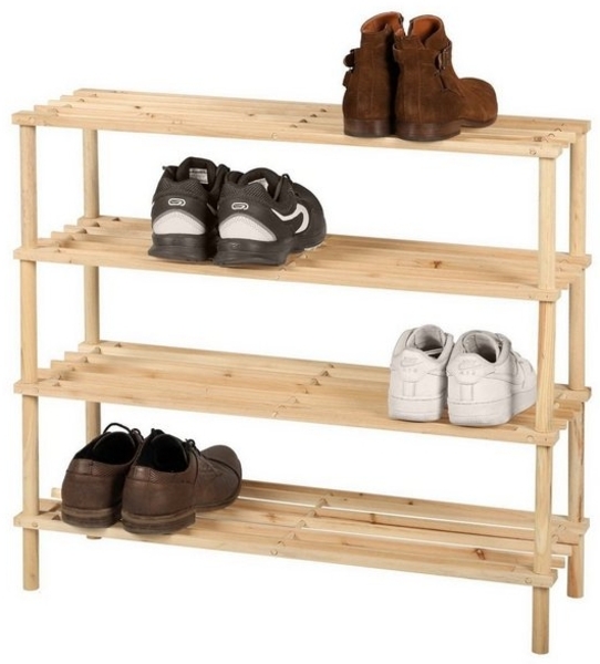 Urban Living Wood & CO Schuhregal, 4 Ebenen, 74 x 26 x 68 cm Bild 2