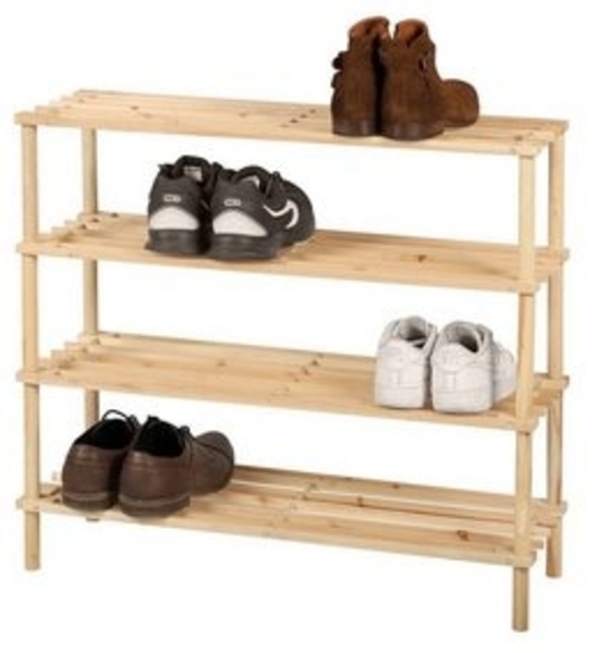 Urban Living Wood & CO Schuhregal, 4 Ebenen, 74 x 26 x 68 cm Bild 4