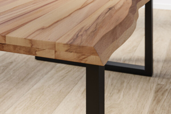Esstisch Baumkante massiv Buche wildbuche 280x100 mattschwarz Roman 526732 Bild 7