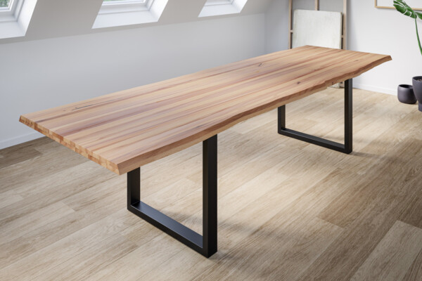 Esstisch Baumkante massiv Buche wildbuche 280x100 mattschwarz Roman 526732 Bild 2