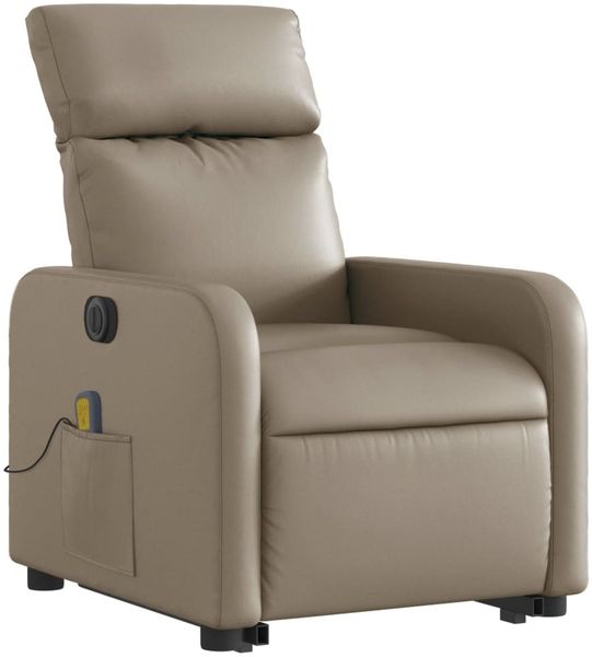 vidaXL Massagesessel mit Aufstehhilfe Elektrisch Cappuccino Kunstleder 3206776 Bild 3