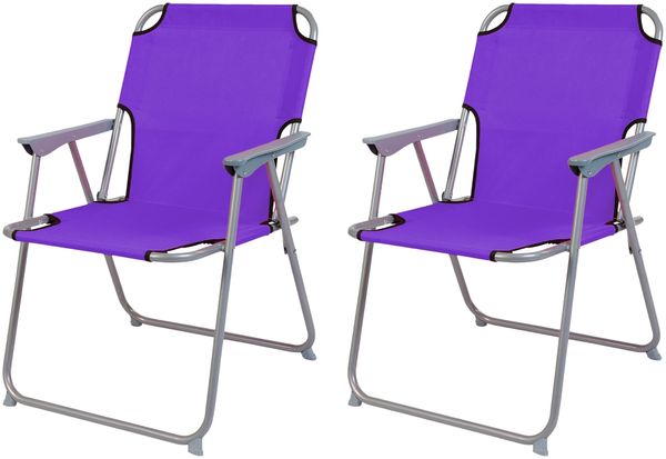 2'er Set Campingstuhl Stoff Oxfort Metall verschiedene Farben