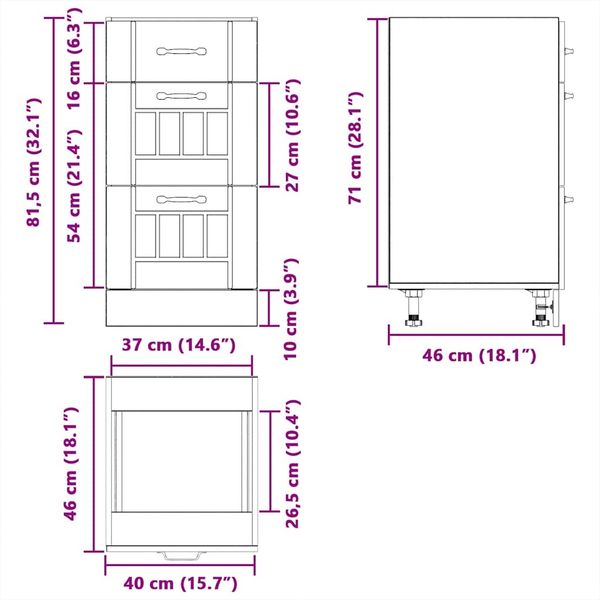 vidaXL Küchen-Unterschrank Lucca Betongrau Holzwerkstoff 854234 Bild 11