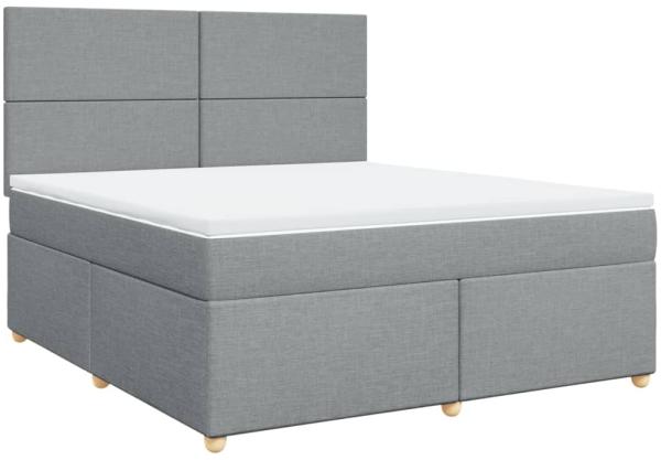 vidaXL Boxspringbett mit Matratze Hellgrau 180x200 cm Stoff 3291352