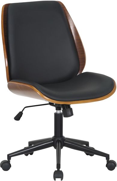 CLP Bürostuhl Ergonomisch Mitch, höhenverstellbarer Schreibtischstuhl,walnuss/schwarz schwarz