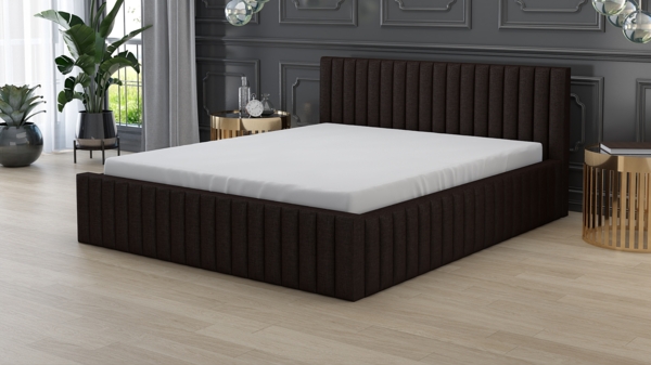 Polsterbett LOG 90x200 mit Matratze, Bettkasten und Lattenrost. Farbe: DUNKELBRAUN 26 Bild 2