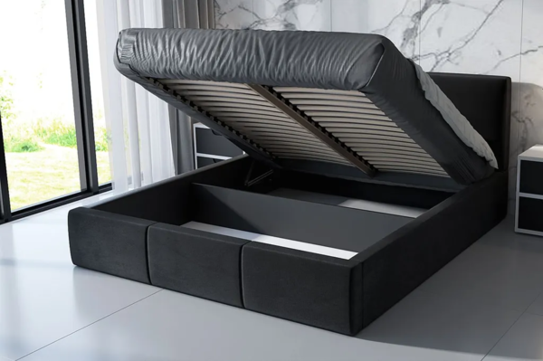 Polsterbett LOG 90x200 mit Matratze, Bettkasten und Lattenrost. Farbe: DUNKELBRAUN 26 Bild 3