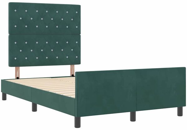 vidaXL Boxspringbett mit Kopfteil Dunkelgrün 120 x 200 cm Samt 3344864 Bild 5