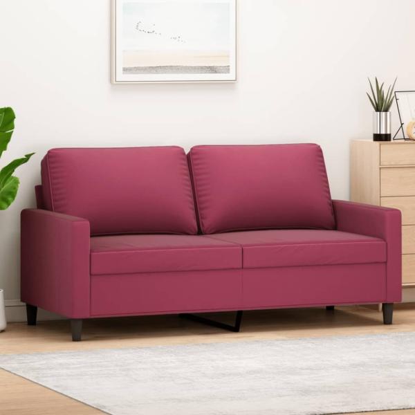 vidaXL 2-Sitzer-Sofa Weinrot 140 cm Samt 359203