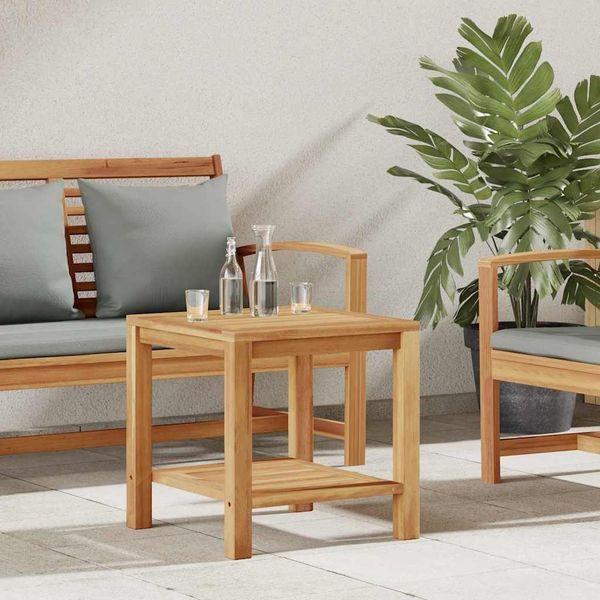 vidaXL Couchtisch mit Speicher Braun 45 x 45 x 45 cm Massivholz Teak 42002305