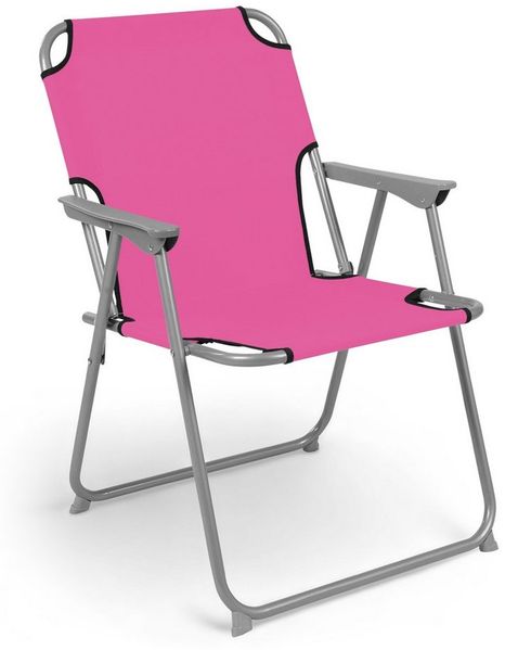 Spetebo Piccolo Campingstuhl - pink - klassischer Gartenstuhl zum Zusammenklappen - Camping Garten Angel Stand Falt Klapp Stuhl
