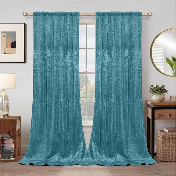 BTTO V&G Vorhang Gardinen Blickdicht Vorhang Samt Velvet Kräuselband (2 St), blickdicht, Vorhang Wohnzimmer