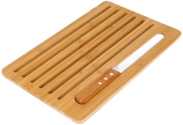 Brotschneidebrett Schneidebrett Brotbrett mit Brotmesser Cheffinger CF-BCB41