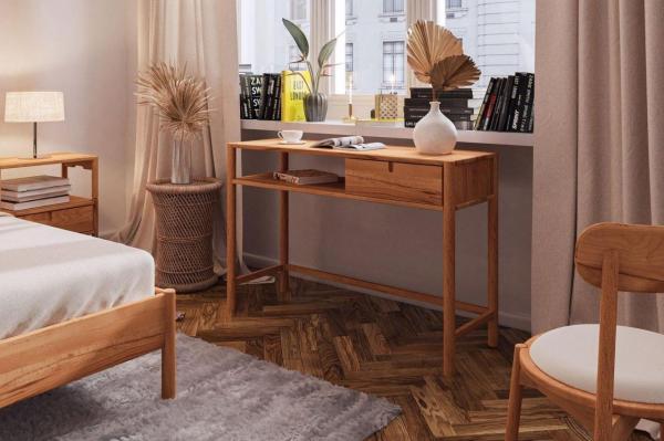 Schminktisch Tisch SAGA Buche massiv 120x80x46 cm