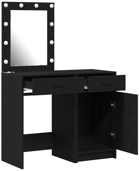 vidaXL Schminktisch 2 pcs Schwarz 50 x 41 x 135 cm Holzwerkstoff 3334237 Bild 6