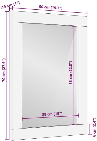 vidaXL Badezimmer Spiegel mit Speicher Artisan-Eiche 50 x 70 x 2,5 cm 4018327 Bild 10