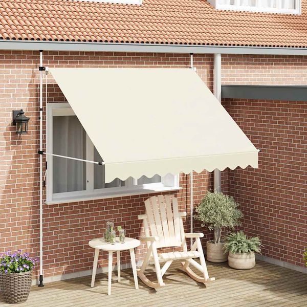 vidaXL Einziehbare Markise Handbetrieben 250 cm Cremeweiß 143695