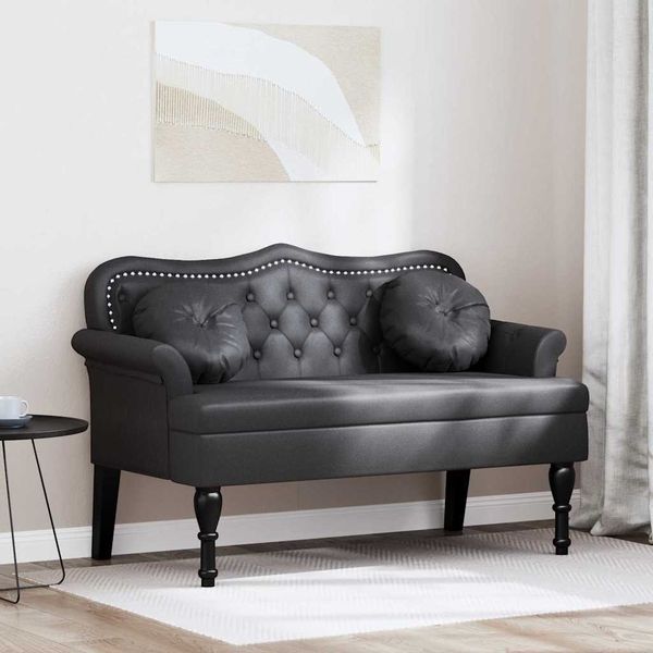 vidaXL Chesterfield Bank Schwarz 120,5 x 65 x 75 cm Kunstleder 42019284