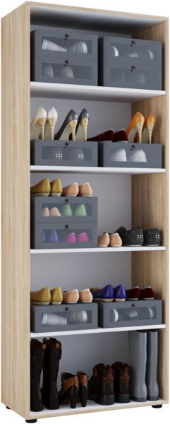 VCM Schuhschrank Vandol 912218 Sonoma-Eiche (Sägerau) B. 70 x H. 178 x T. 40 cm