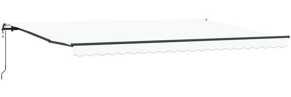 vidaXL Ausziehbare Markise Weiß 500 x 350 cm Stoff und Aluminium 3331539 Bild 2