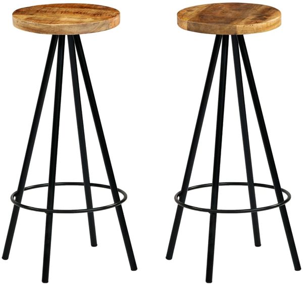 vidaXL Barhocker 2 Stk. Massivholz Mango 246238