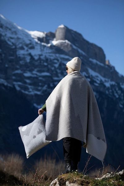Wohndecke Luca 'Landschaft' 140 x 200 cm Rauch- Beige, DAVID FUSSENEGGER