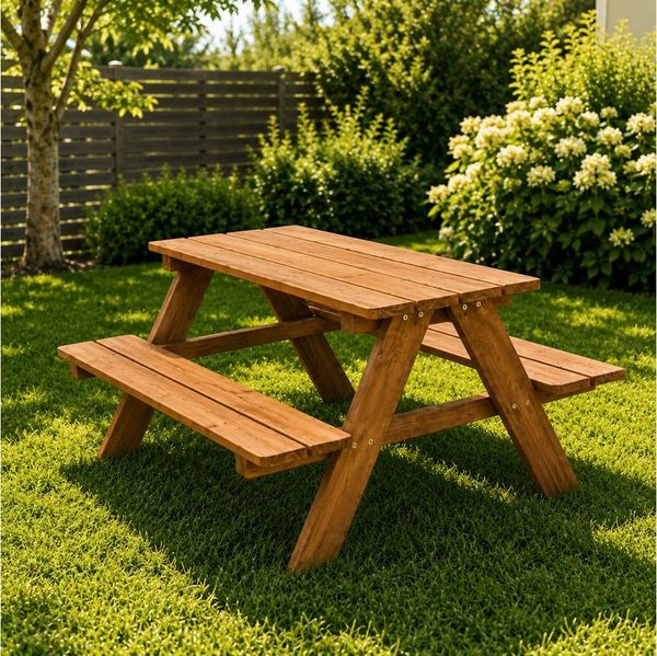 HAGO Garten-Kindersitzgruppe Sitzset Gartenbank Essplatz Picknick Spieltisch Tanne Holz, (1-tlg)