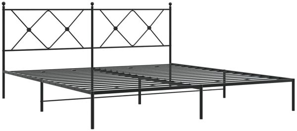 vidaXL Bettgestell mit Kopfteil Metall Schwarz 183x213 cm 376507 Bild 3