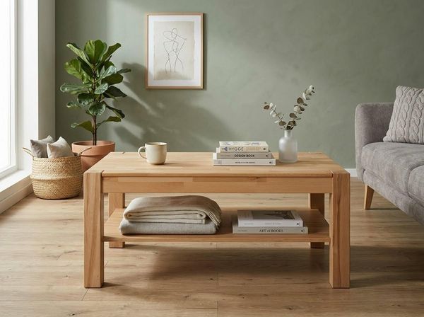 VOGL Möbelfabrik Couchtisch Toronto, in 2 Größen, mit Ablageboden, teilmassiv, Höhe 46 cm, Made in Germany