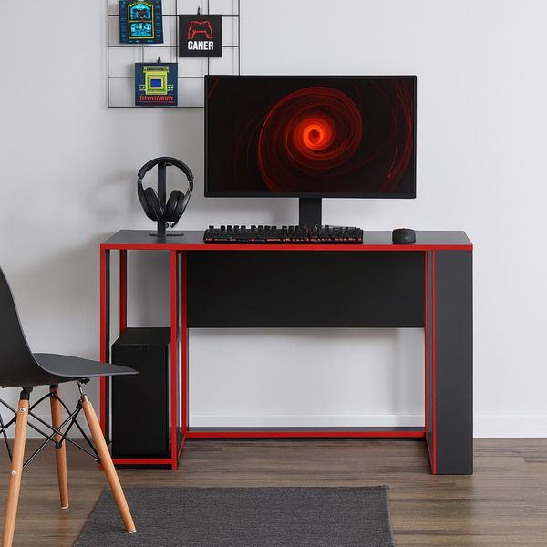 HTI-Living Gamingtisch Gaming Schreibtisch Schwarz/Rot (Stück, 1-St, 1 Schreibtisch ohne Dekoration), Computertisch Büromöbel