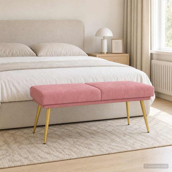vidaXL Doppellagige Bank Rosa 120 x 45 x 46 cm Samt 42038589