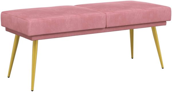 vidaXL Doppellagige Bank Rosa 120 x 45 x 46 cm Samt 42038589
