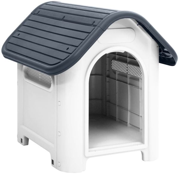 vidaXL Hundehütte Grau 59x75x66 cm Polypropylen 152226