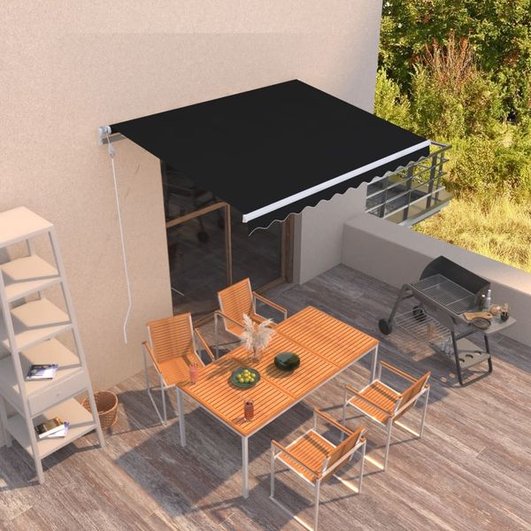 vidaXL Markise Automatisch Einziehbar 300x250 cm Anthrazit 3068869