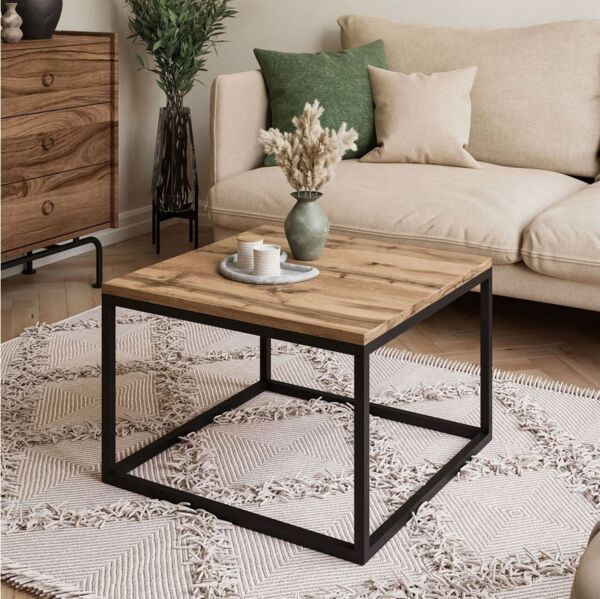 Lookway Couchtisch YOSHI mit Tischplatte in natürlicher Holzfarbe (1x Couchtisch), Breite: 60 cm