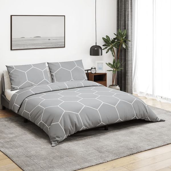 vidaXL Bettwäsche-Set Grau 200x220 cm Baumwolle 136457