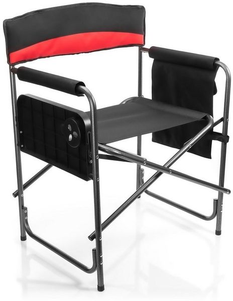 BigDean Campingstuhl XXL Komfort Regiestuhl in schwarz (Packung, 1 St), 180kg Belastbar, Falt/Klappbar, Tragegriffe
