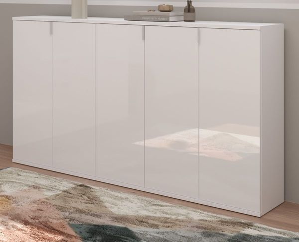 Sideboard SystemX in weiß Hochglanz 152 x 99 cm